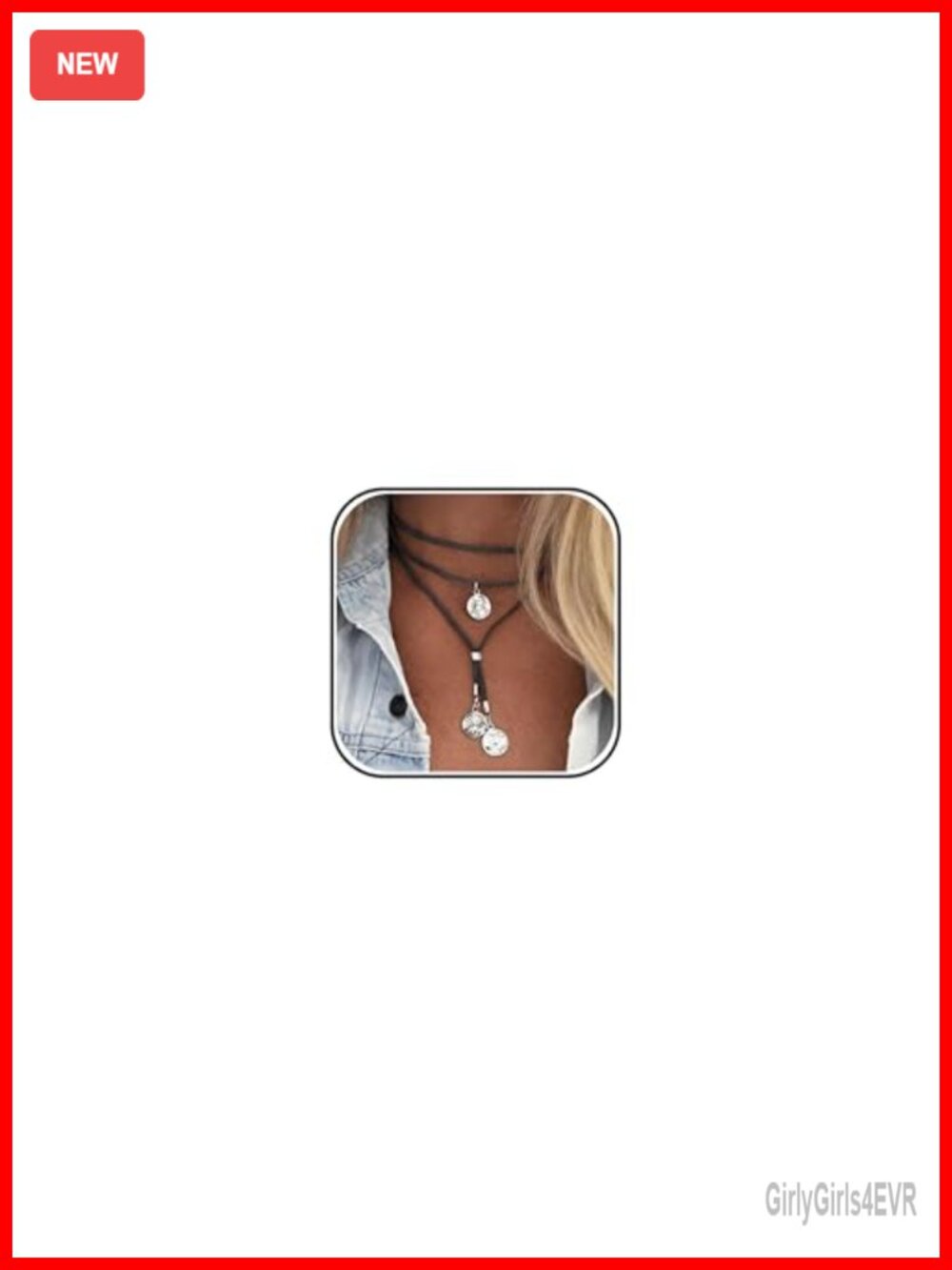 Boho Leather Choker Necklace Western Cowgirl Country Concert Jewelry